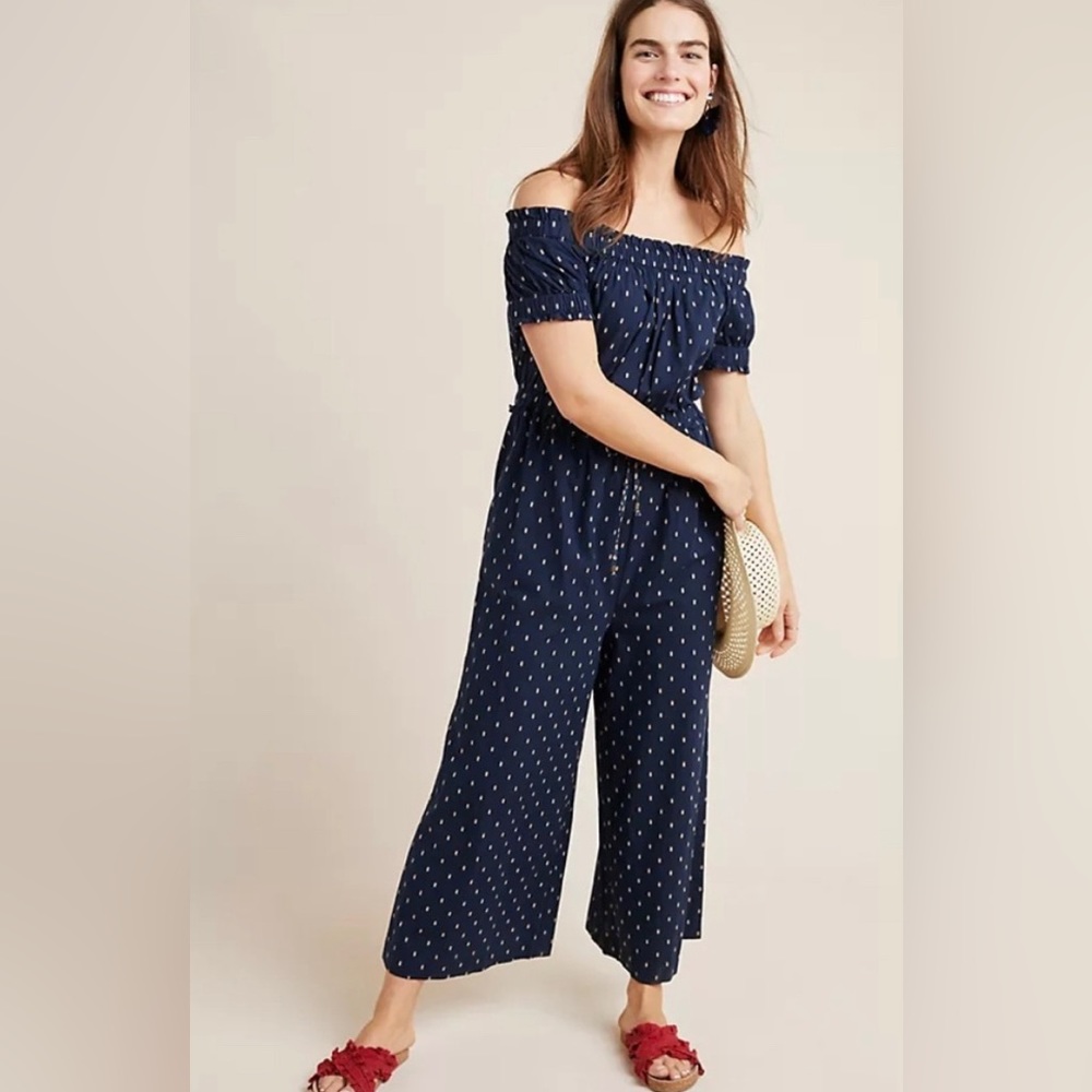 Anthropologie Findley Off-The-Shoulder Jumpsuit
